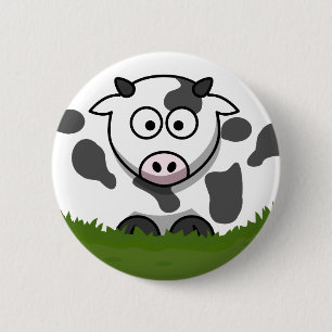 Fun Round Cartoon Cow 6 Cm Round Badge