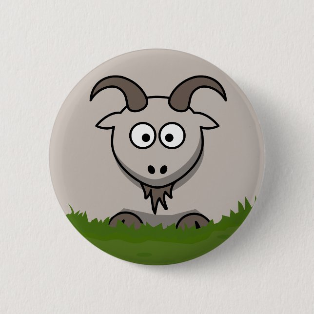 Fun Round Cartoon Goat 6 Cm Round Badge (Front)