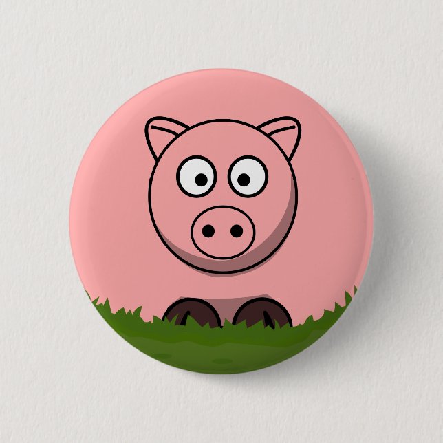 Fun Round Cartoon Pig  6 Cm Round Badge (Front)