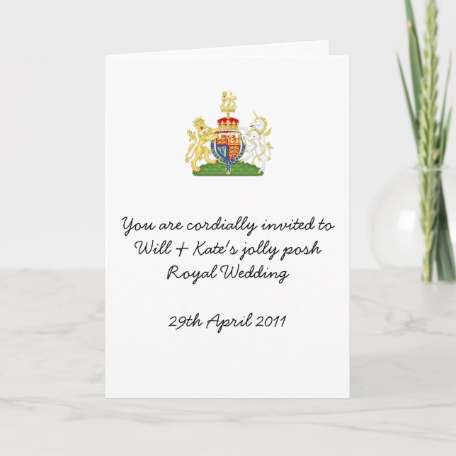 Fun Royal Wedding party invites (Front)