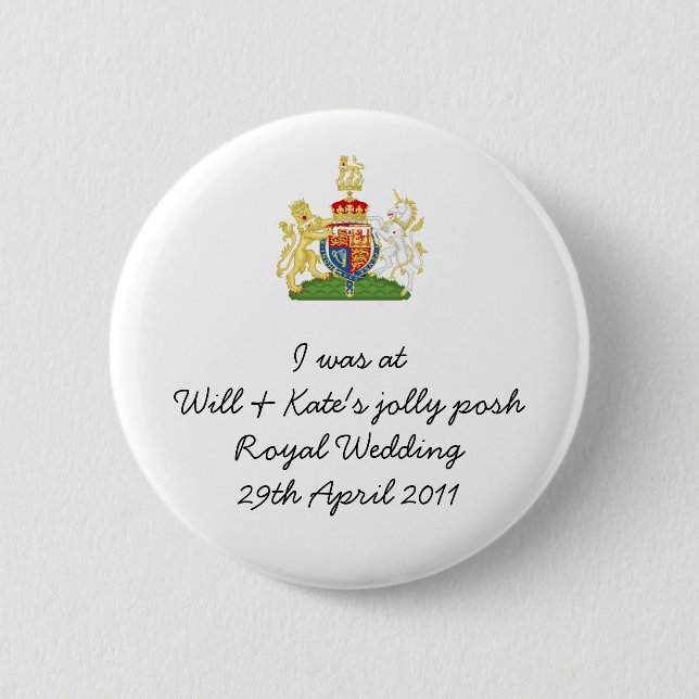 Fun Royal Wedding souvenir - Prince William & Kate 6 Cm Round Badge (Front)