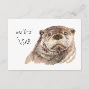 Fun RSVP Reply with Watercolor Otter