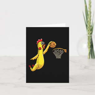 Fun Rubber Chicken Playing Basketball Player Sport Card