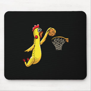Fun Rubber Chicken Playing Basketball Player Sport Mouse Mat