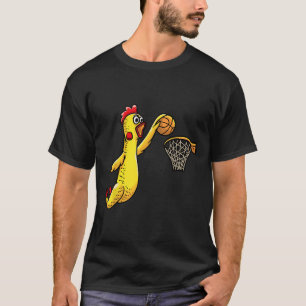 Fun Rubber Chicken Playing Basketball Player Sport T-Shirt