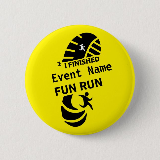 Fun Run Event Cause Charity Promotion Prize 6 Cm R Round Badge (Front)