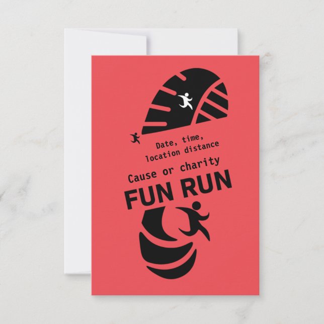 Fun Run Event Cause Charity Promotion T-Shirt Thank You Card (Front)