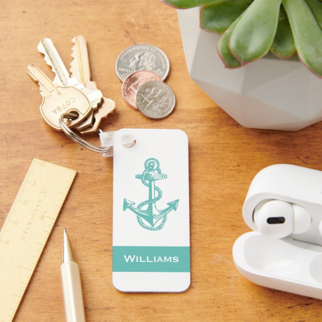 fun rustic, nautical ANCHOR WITH NAME | Keychain (Desk)
