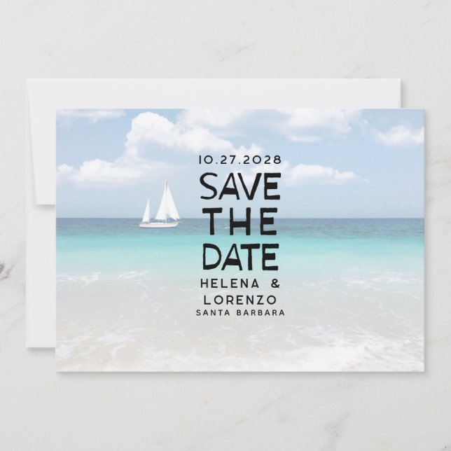 Fun rustic photo save the date (Front)