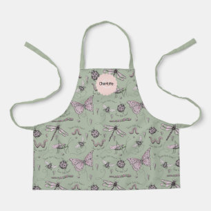 Fun Sage and Pink Sweet Little Critter Kids Baking Apron