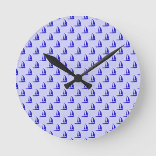 Fun Sail Boat Pattern Clock