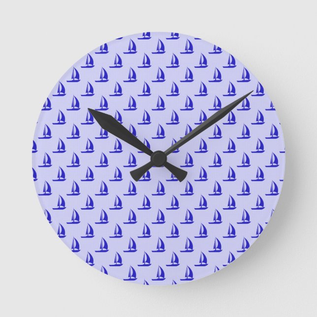 Fun Sail Boat Pattern Clock (Front)