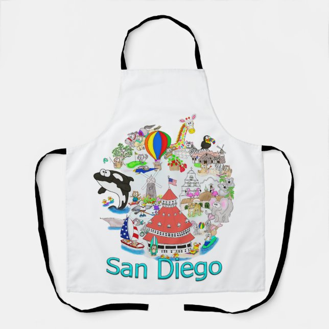 Fun San Diego California Apron (Front)