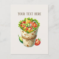 Fun sandwich wrap add message business name