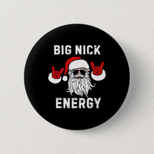 Fun Santa Big Nick Energy Santa Face Merry Christm 6 Cm Round Badge