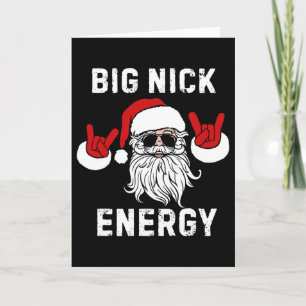Fun Santa Big Nick Energy Santa Face Merry Christm Card