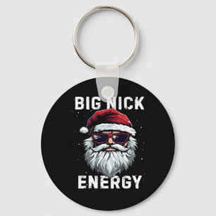 Fun Santa Big Nick Energy Santa Face Merry Christm Key Ring