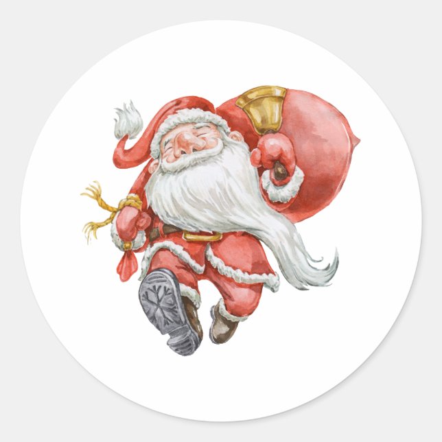 Fun Santa Christmas Sticker (Front)