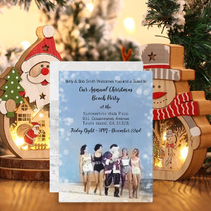 Fun Santa Claus Christmas Beach Party Invitation