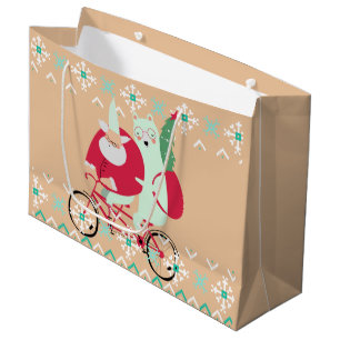 Fun Santa Claus Christmas Holidays Large Gift Bag