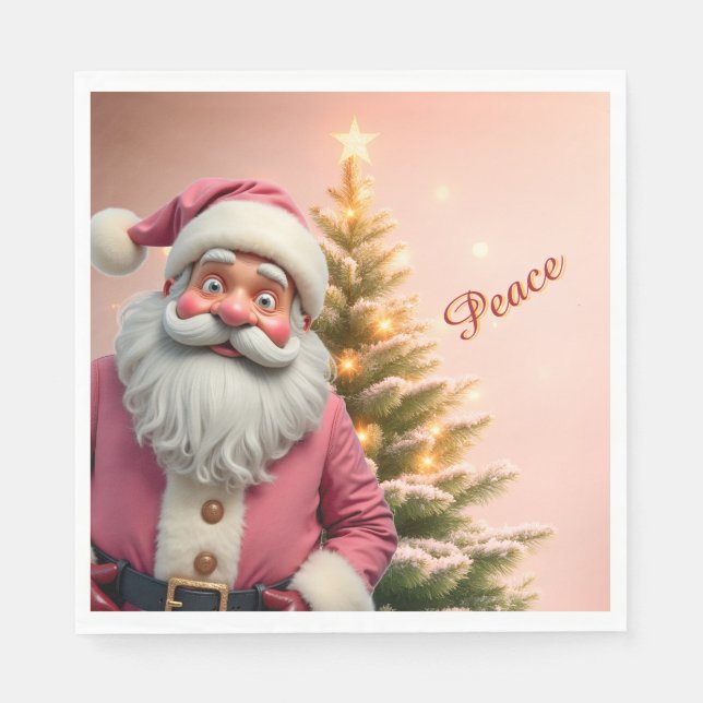 Fun Santa Claus Holiday Themed Napkin (Front)