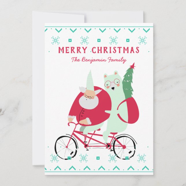 Fun Santa Claus Merry Christmas Holiday Card (Front)