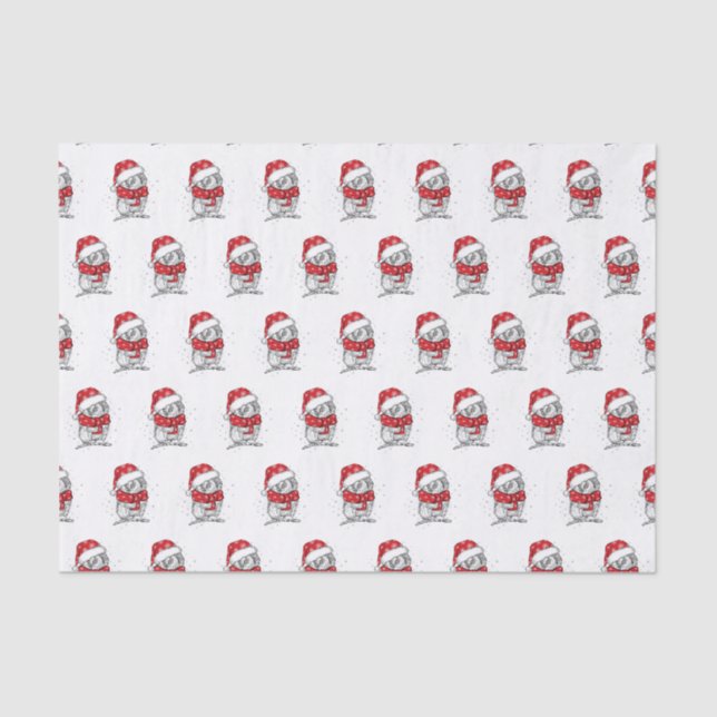 Fun Santa hat Penquin Tissue Paper (Front)