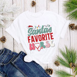 Fun Santa's Favourite Nurse Christmas Women's T-Shirt<br><div class="desc">Our women's t-shirt adorned with Santa's Favourite Nurse graphic.  View our full selection of apparel in our Zazzle store!</div>