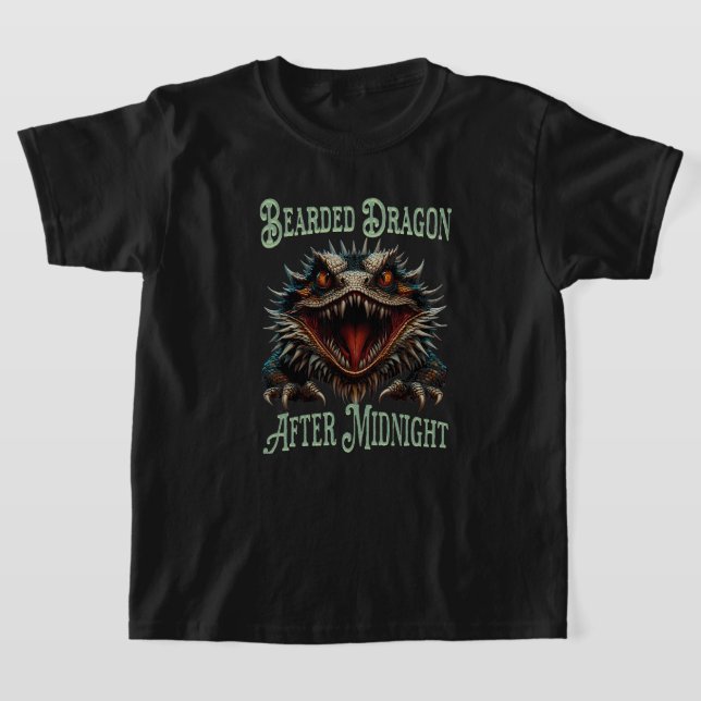 Fun Scary Bearded Dragon T-Shirt (Laydown)