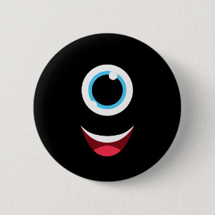 Fun Scary Monster Eyeball Face Easy Halloween Cost 6 Cm Round Badge
