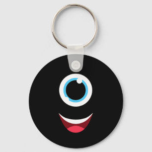Fun Scary Monster Eyeball Face Easy Halloween Cost Key Ring