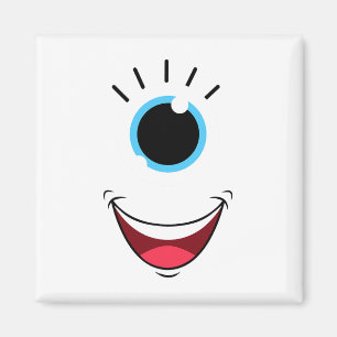 Fun Scary Monster Eyell Face Easy Halloween Costum Magnet