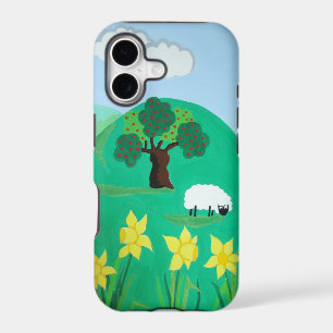 fun scenic illustration of cute sheep