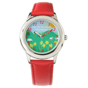 fun scenic illustration of cute sheep for kids watch