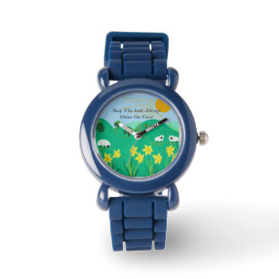 fun scenic illustration of cute sheep watch