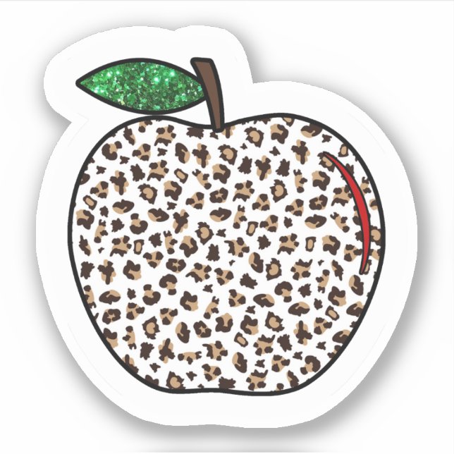 Fun school Animal Print Apple School Teacher  (Front)