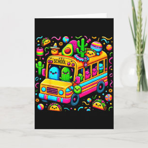 Fun School Bus Clroom Cinco De Mayo Cute Teacher & Card