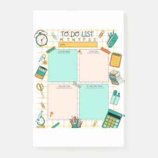 Fun School Child Green Orange To Do List Post-it Notes
