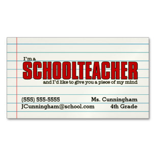 Fun Schoolteacher Magnetic Contact Magnetic Business Card