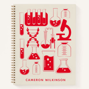 Fun Science Chemistry Laboratory Custom Red Notebook