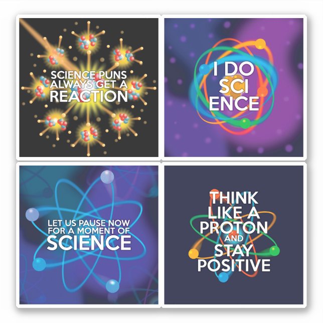 Fun science quotes stciker set (Front)
