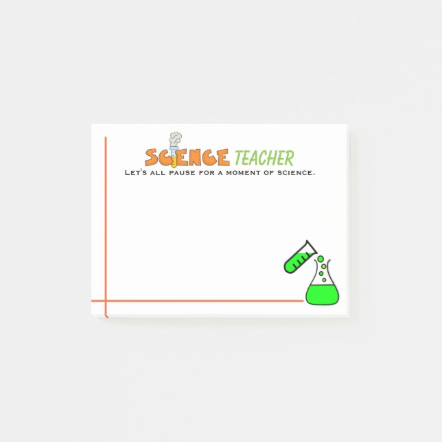 Fun Science Teacher Post-it Notes (Front)