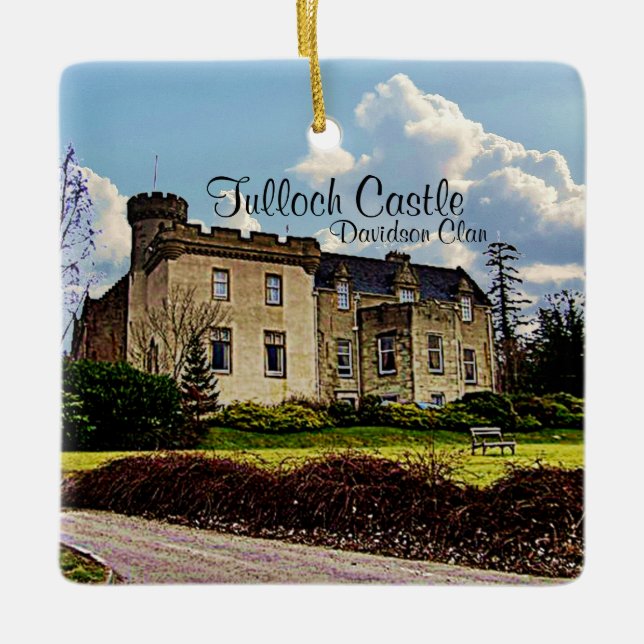 Fun Scottish Davidson Clan Tulloch Castle Ceramic Ornament (Front)