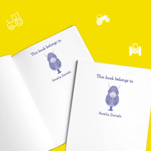 Fun Scottish Highland Cow This book belongs to Self-inking Stamp