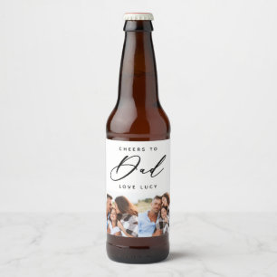 fun script dad multi photo beer beer bottle label