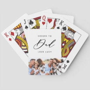 fun script dad multi photo playing cards