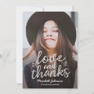 Fun Script EDITABLE COLOR Graduation Thank You Card