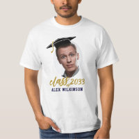 Fun Script Grad Cap Minimalist Photo Graduation