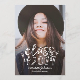 Fun Script Graduation Announcement Invitation