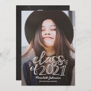 Fun Script Graduation Announcement Invitation